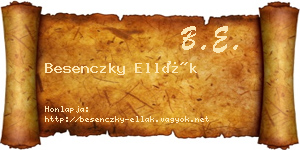 Besenczky Ellák névjegykártya